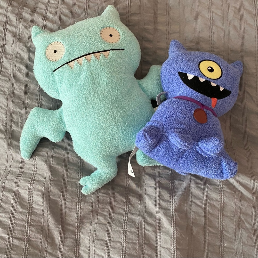 Ugly Doll set of 2 Ice Bat and Blue Dog